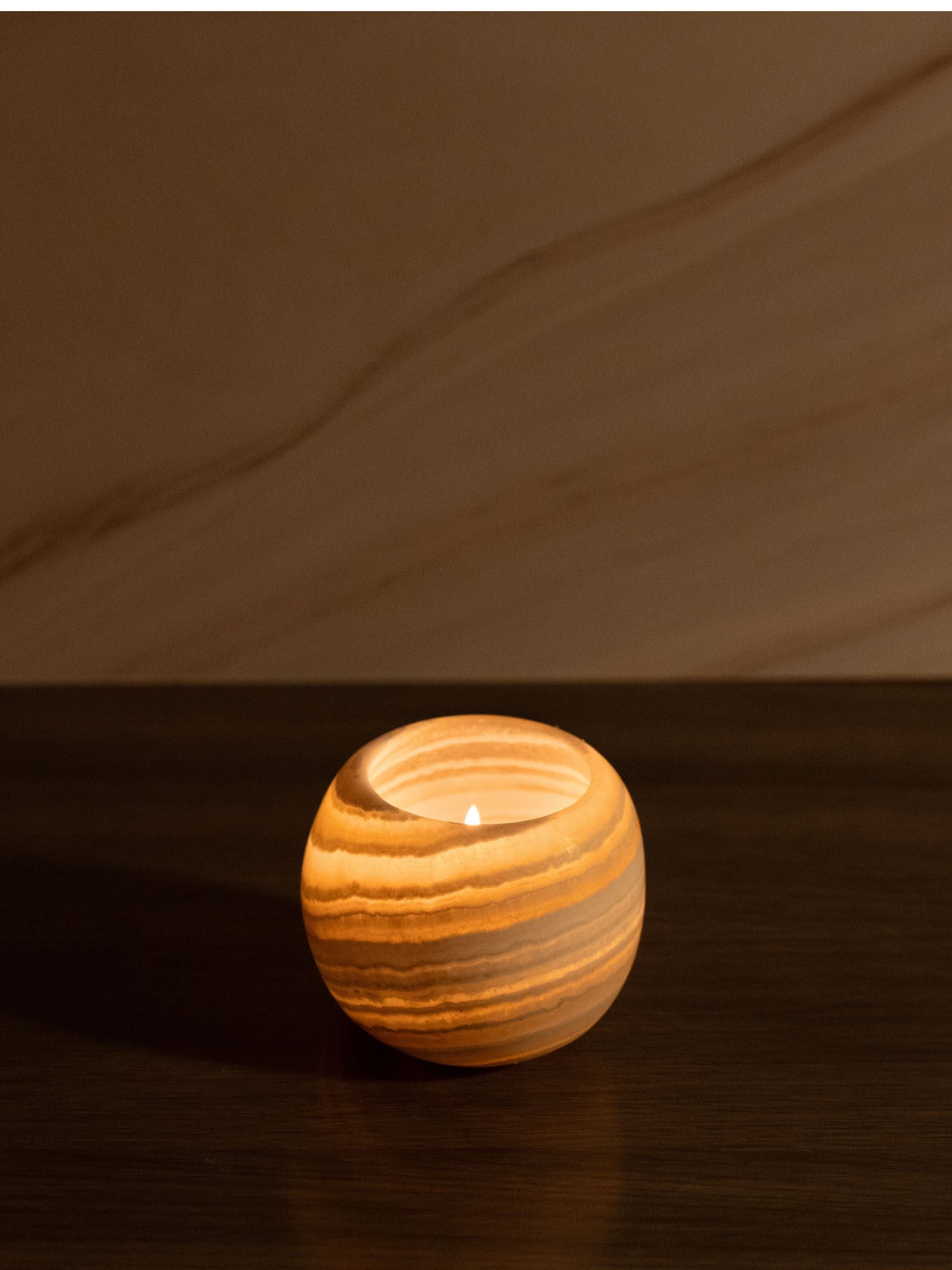 Portavelas de alabastro