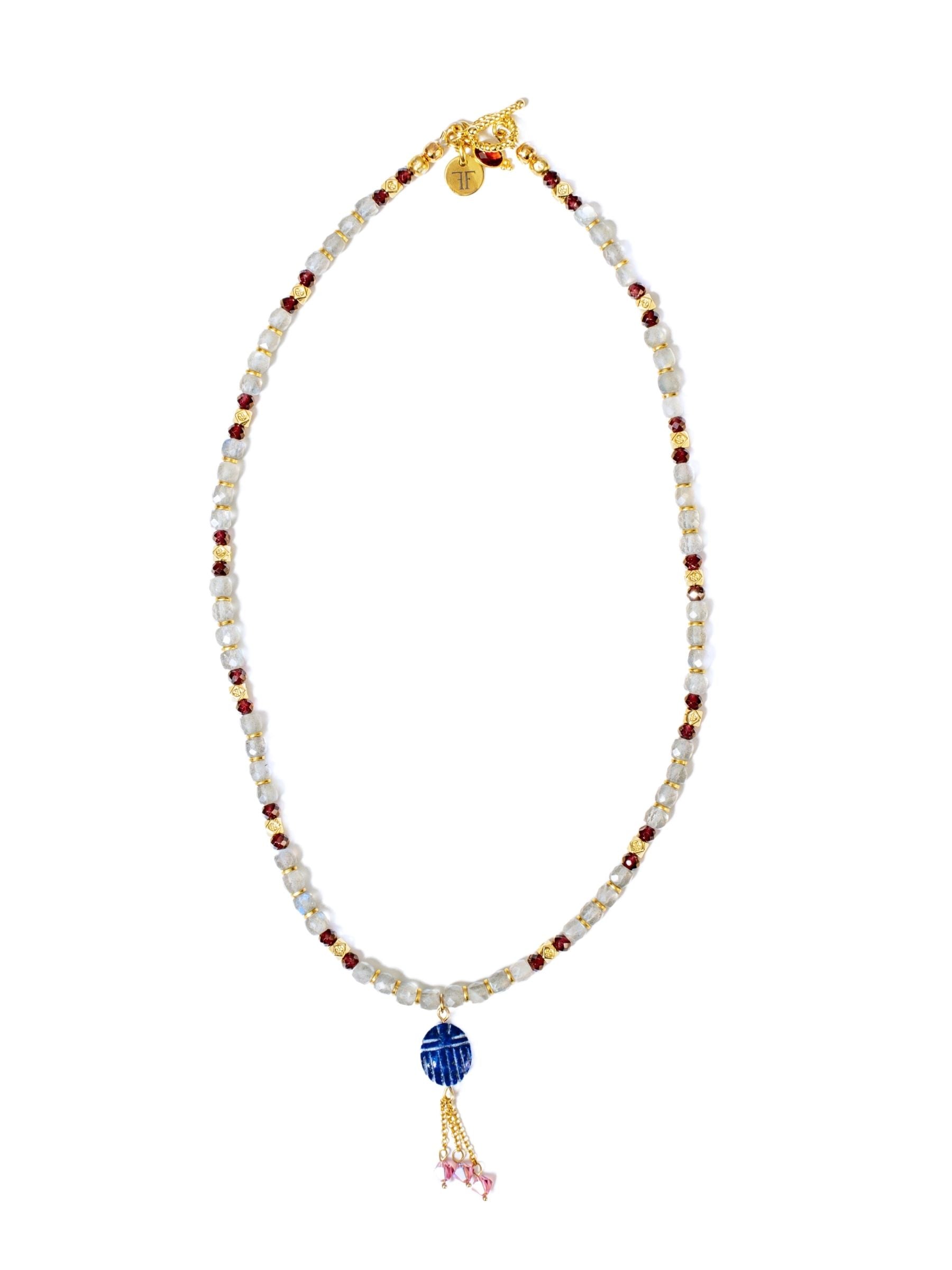 Collar "Milky Way Blue Scarab"
