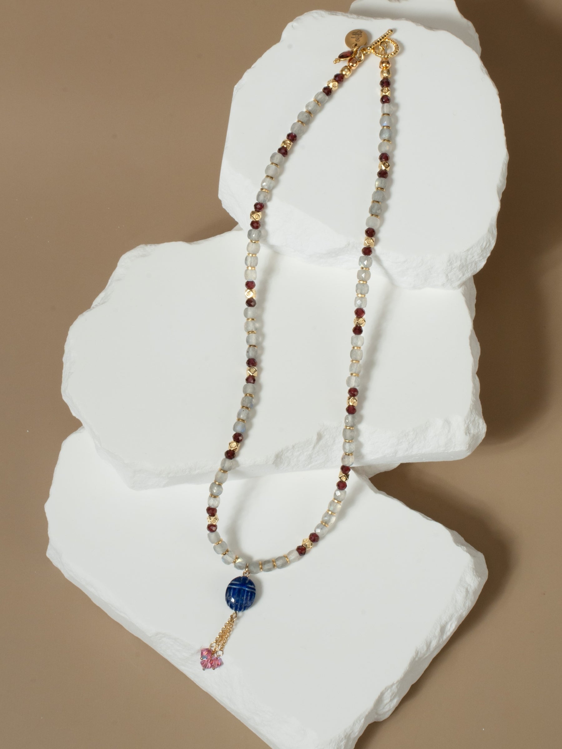 Collar "Milky Way Blue Scarab"