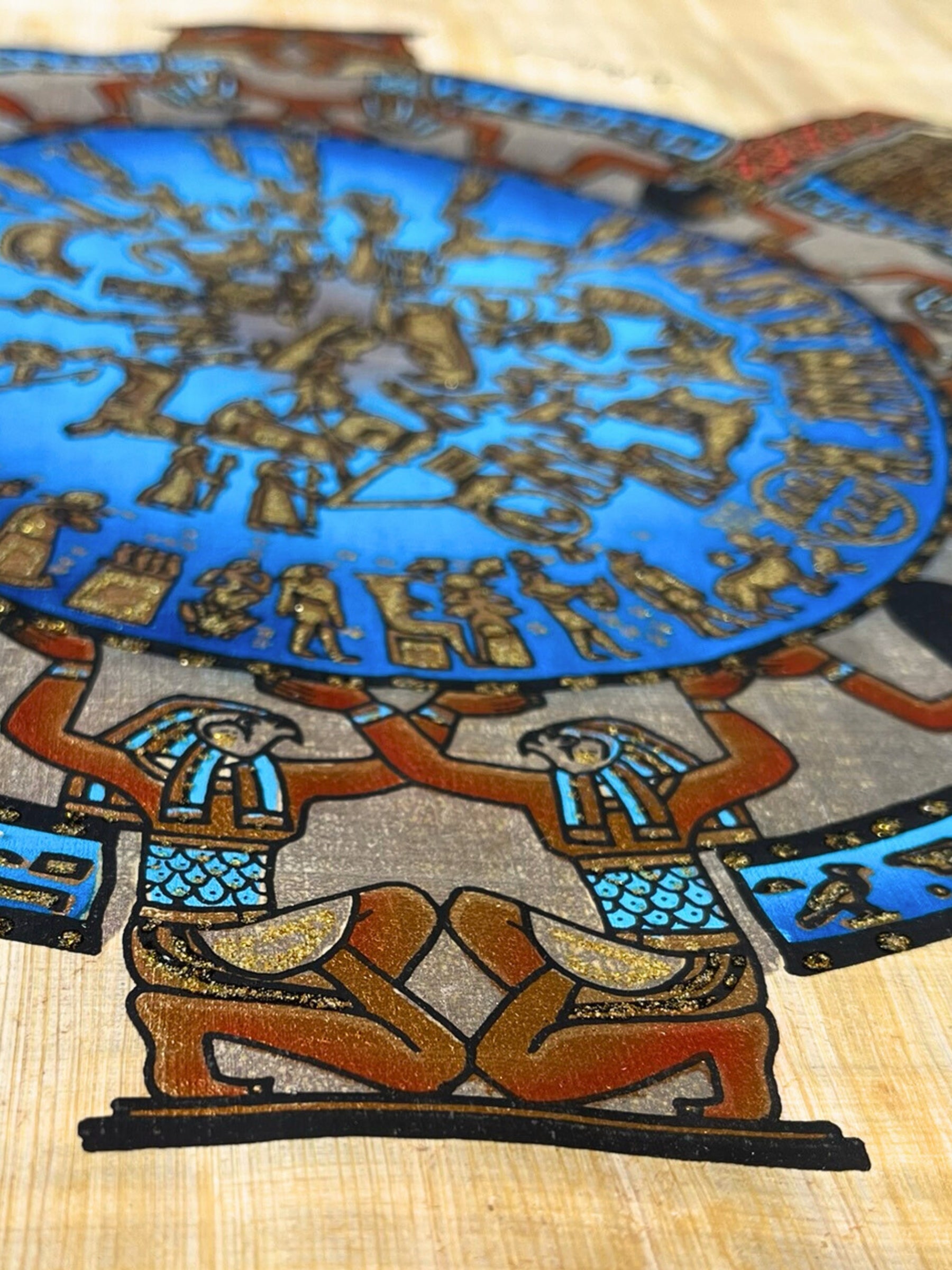 Papyrus égyptien Zodiaque de Dendera (45 x 65 cm)