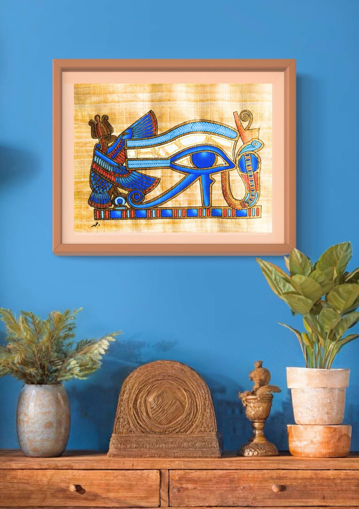 Papyrus égyptien Œil d'Horus (40x30cm)
