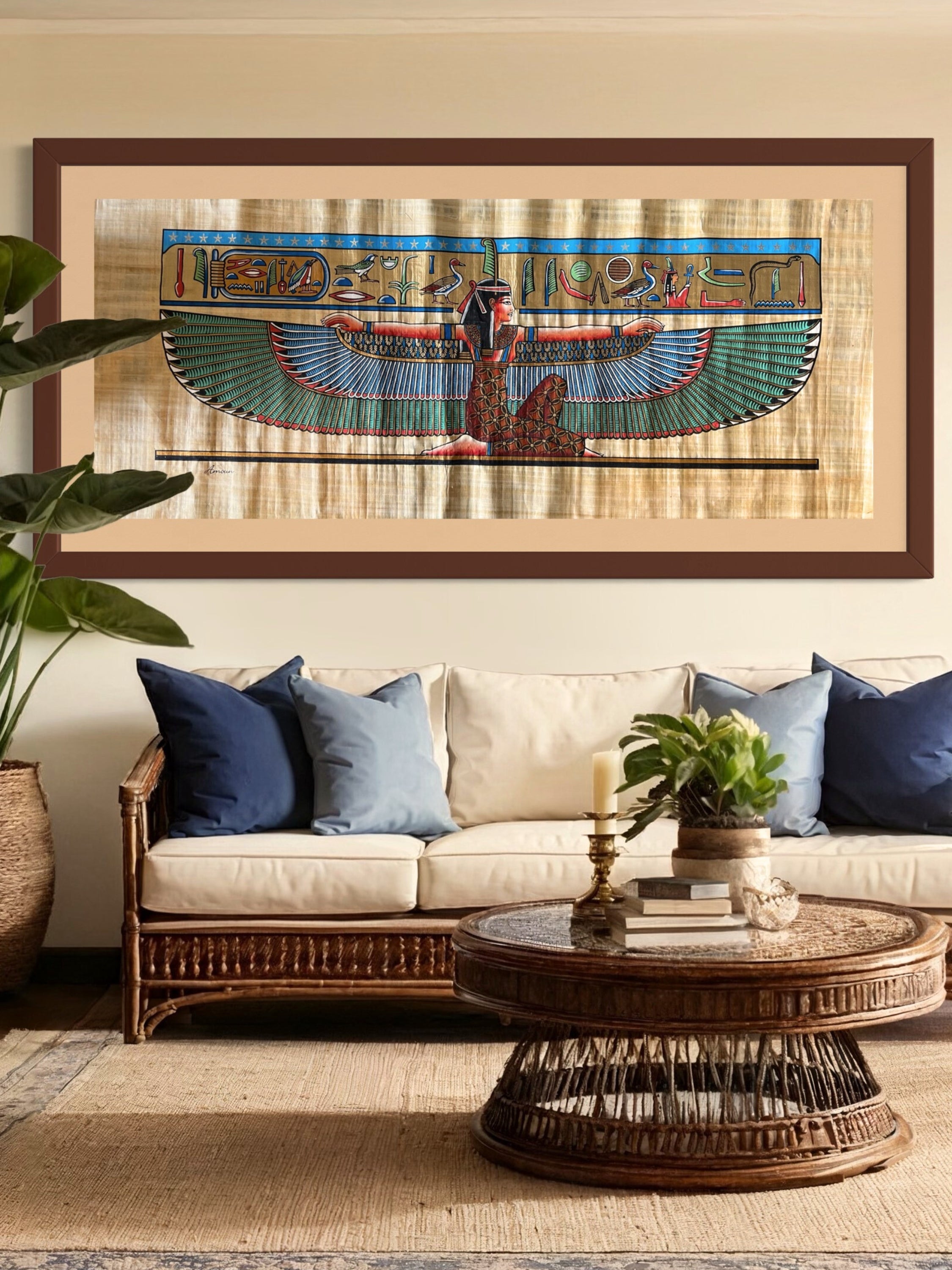 Papyrus egiziano Dea Maât (70x150 cm)