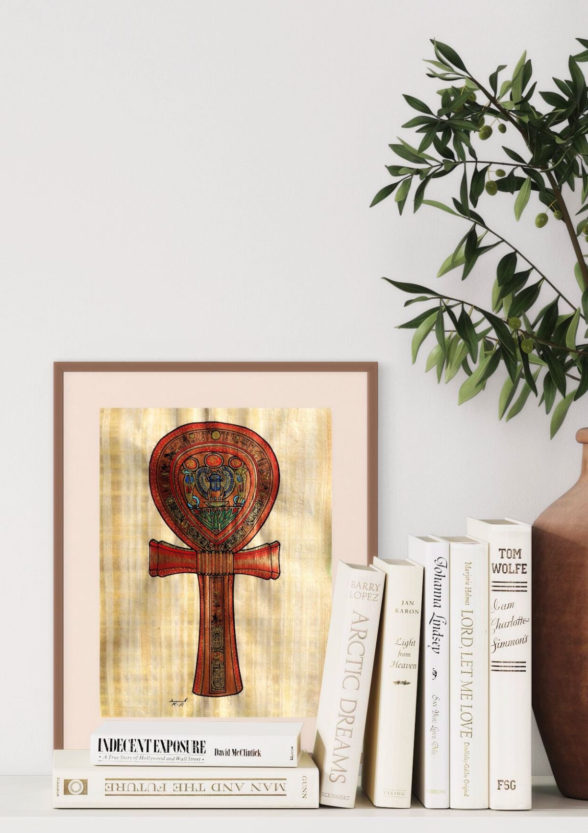 Papyrus égyptien Clé de vie -Ankh (30x40cm)