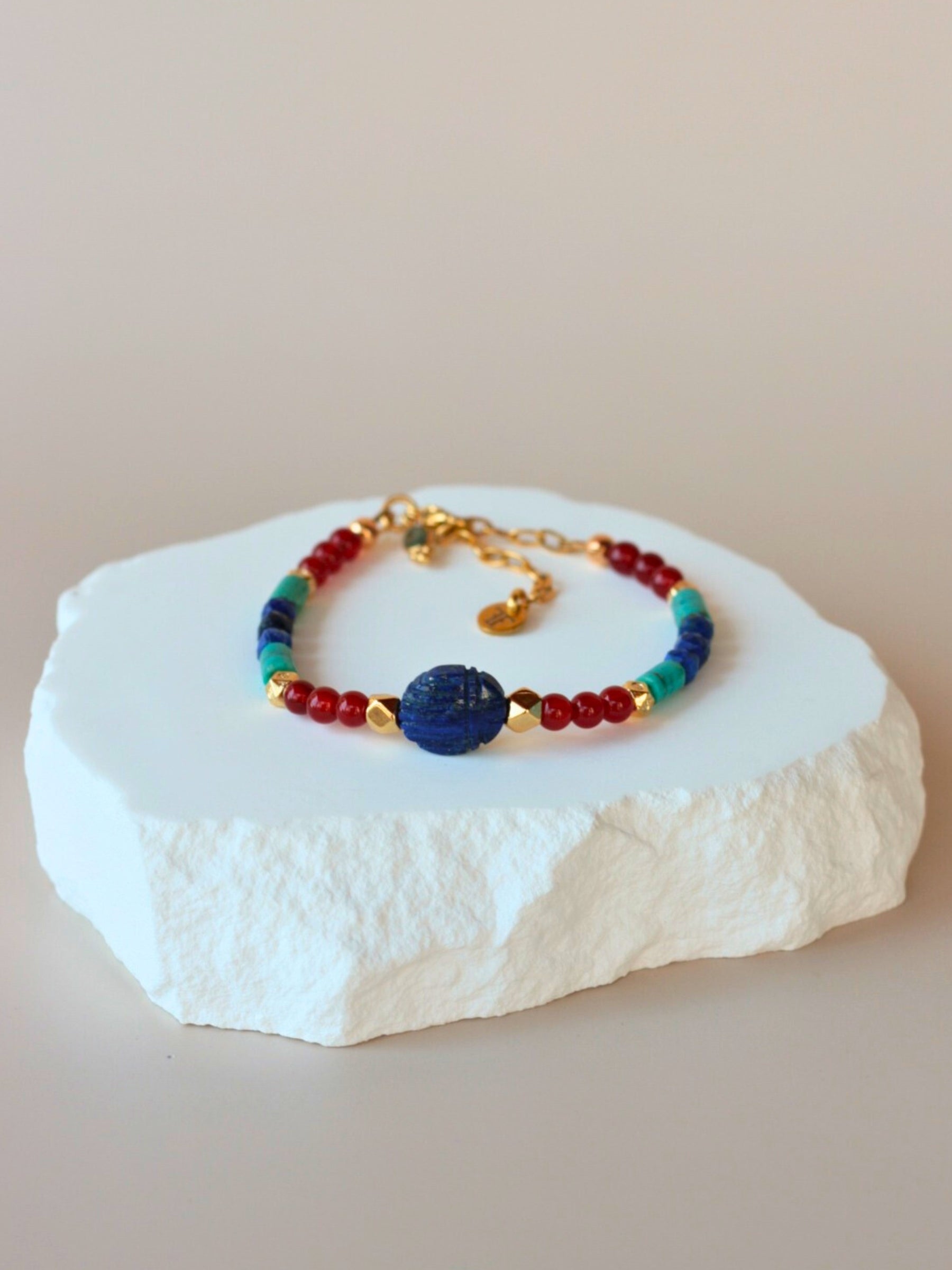 Bacelet_egyptien Lapis Lazuli Cornaline et Turquoise