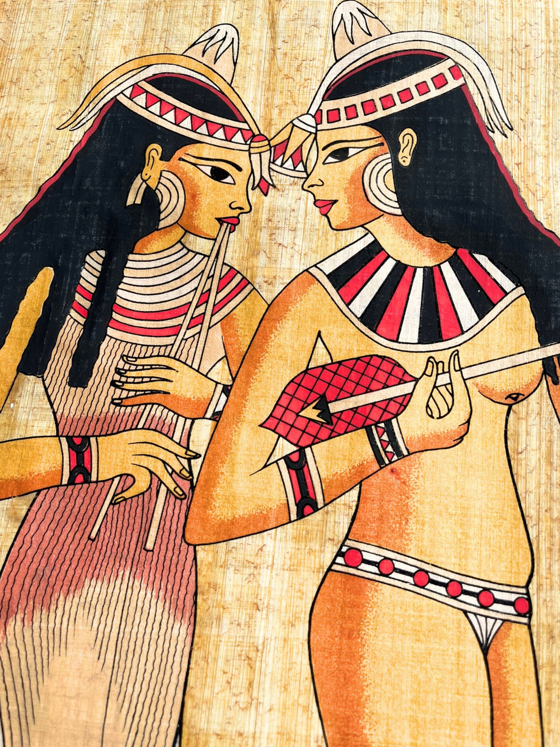 Egyptian papyrus The Musicians of the Nile (60 x 90 cm red and black version)