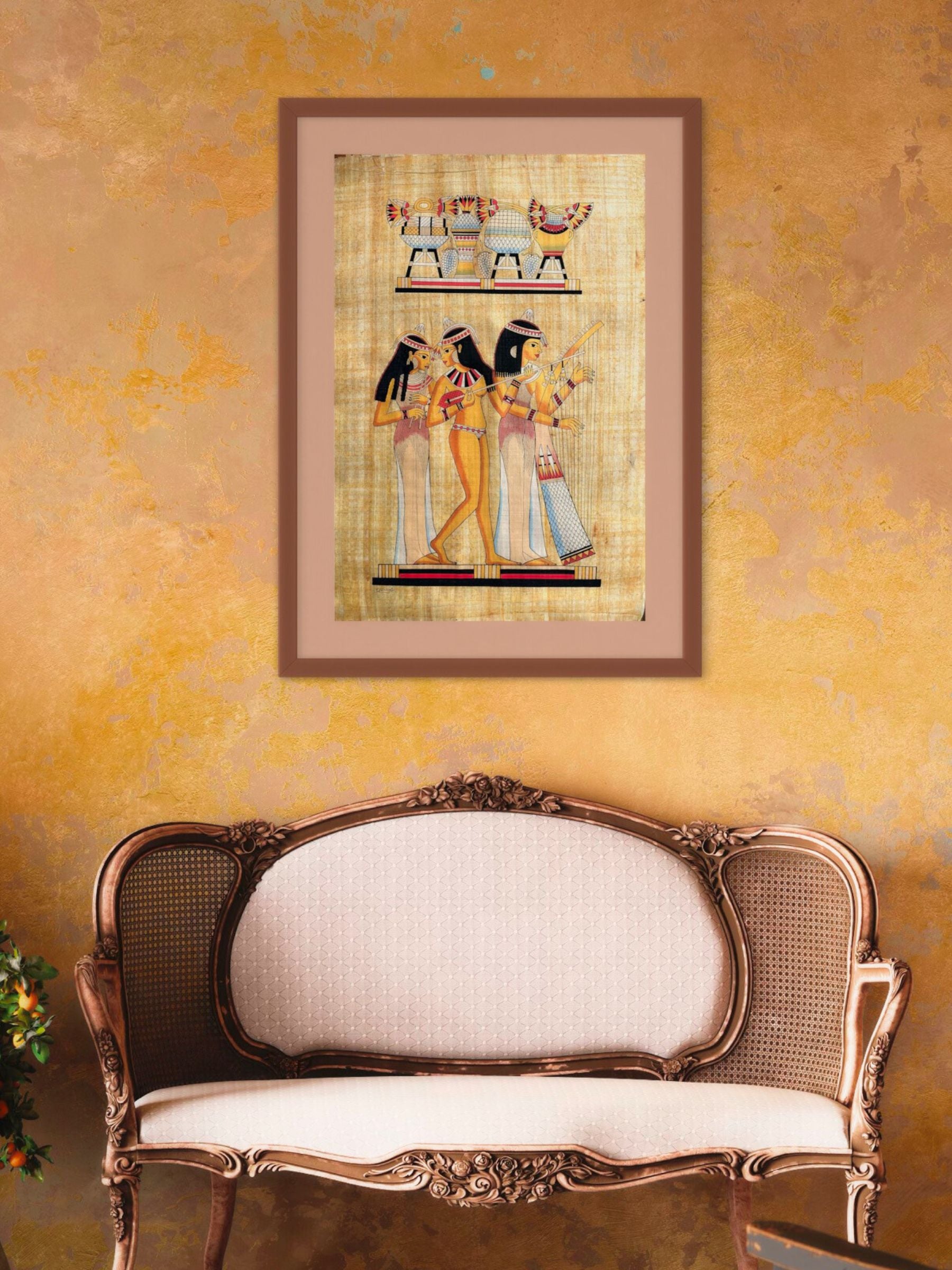 Egyptian papyrus The Musicians of the Nile (60 x 90 cm red and black version)