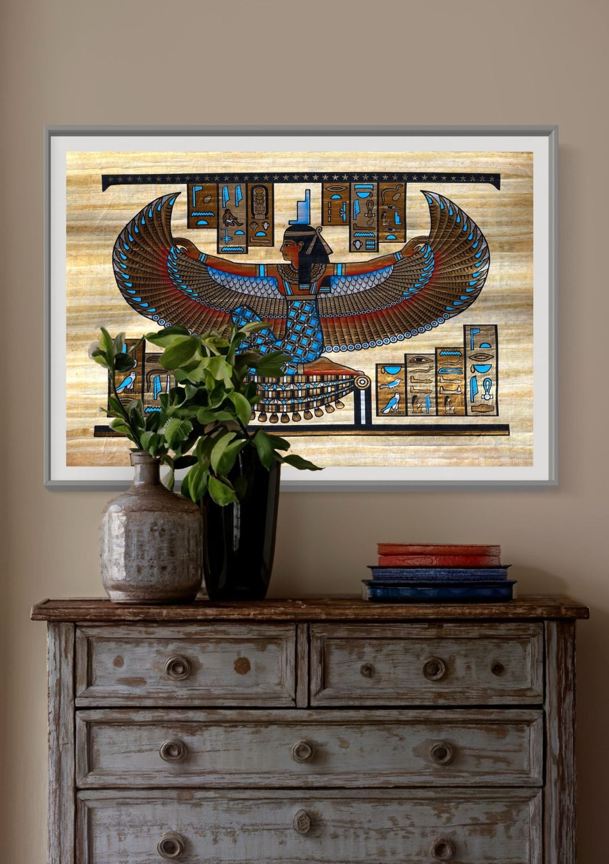 Papyrus égyptien de la Déesse Isis (40x60cm)