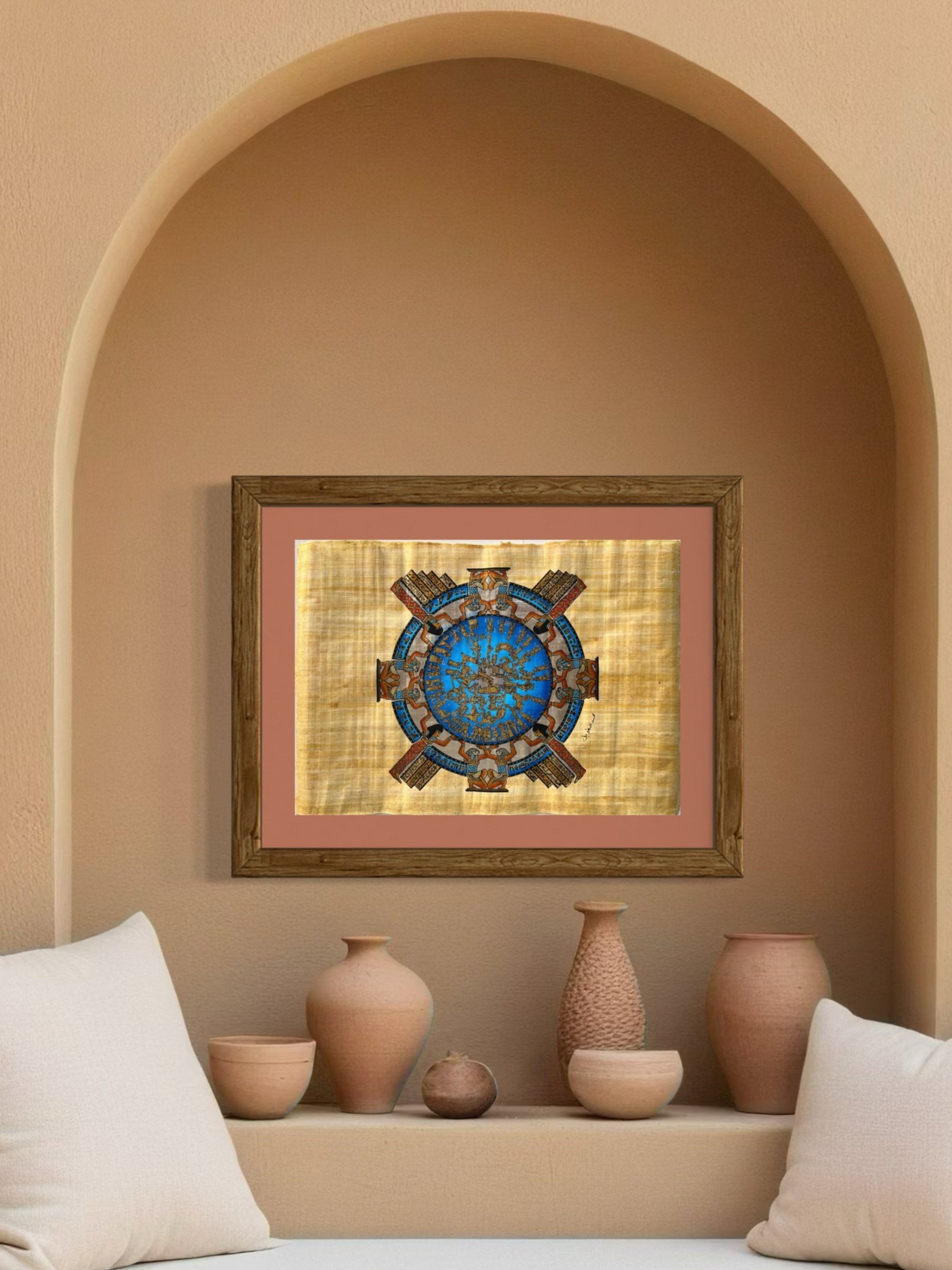 Egyptian Papyrus Zodiac of Dendera (45 x 65 cm)