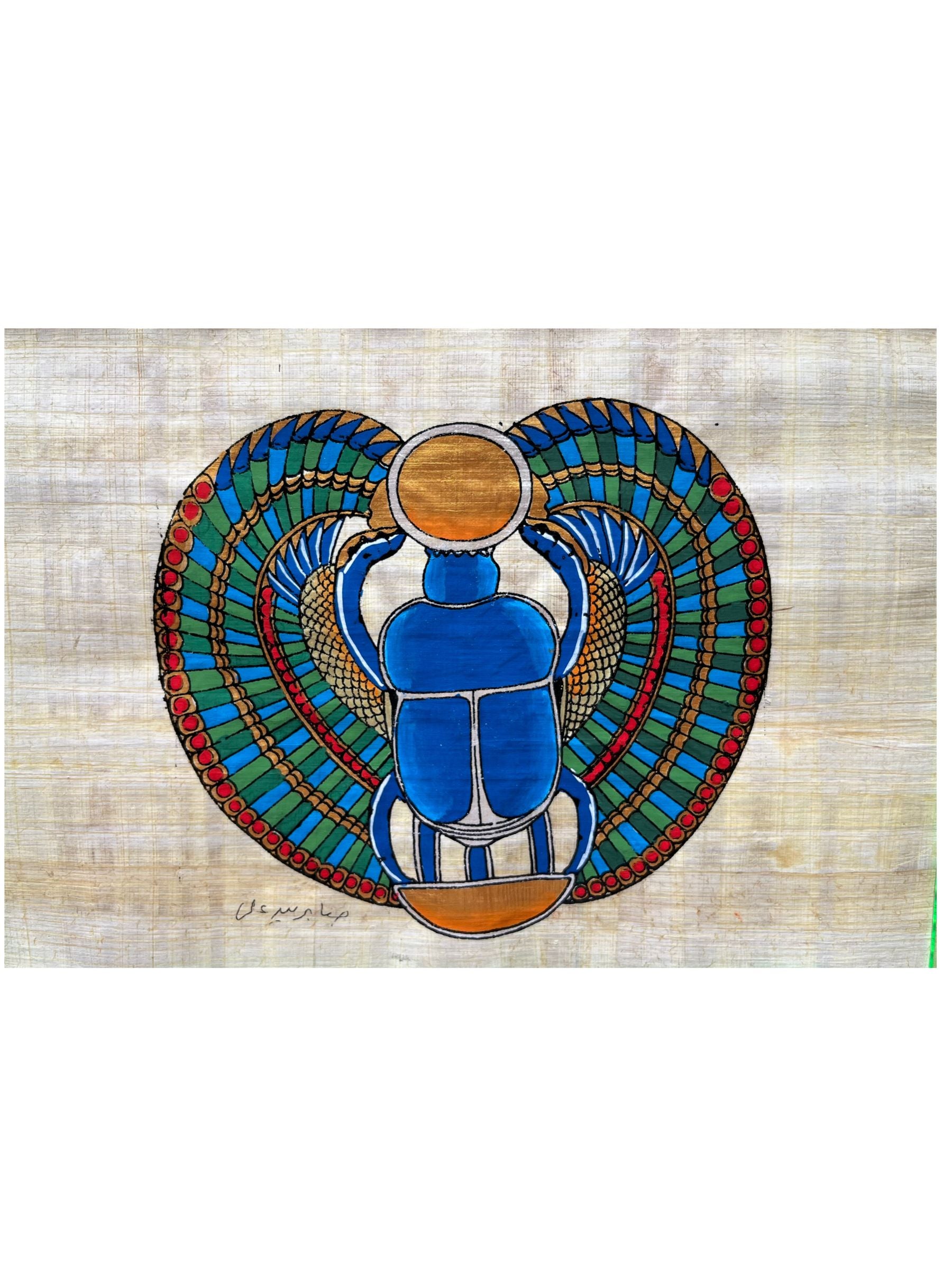 Papyrus scarabee egyptien aile