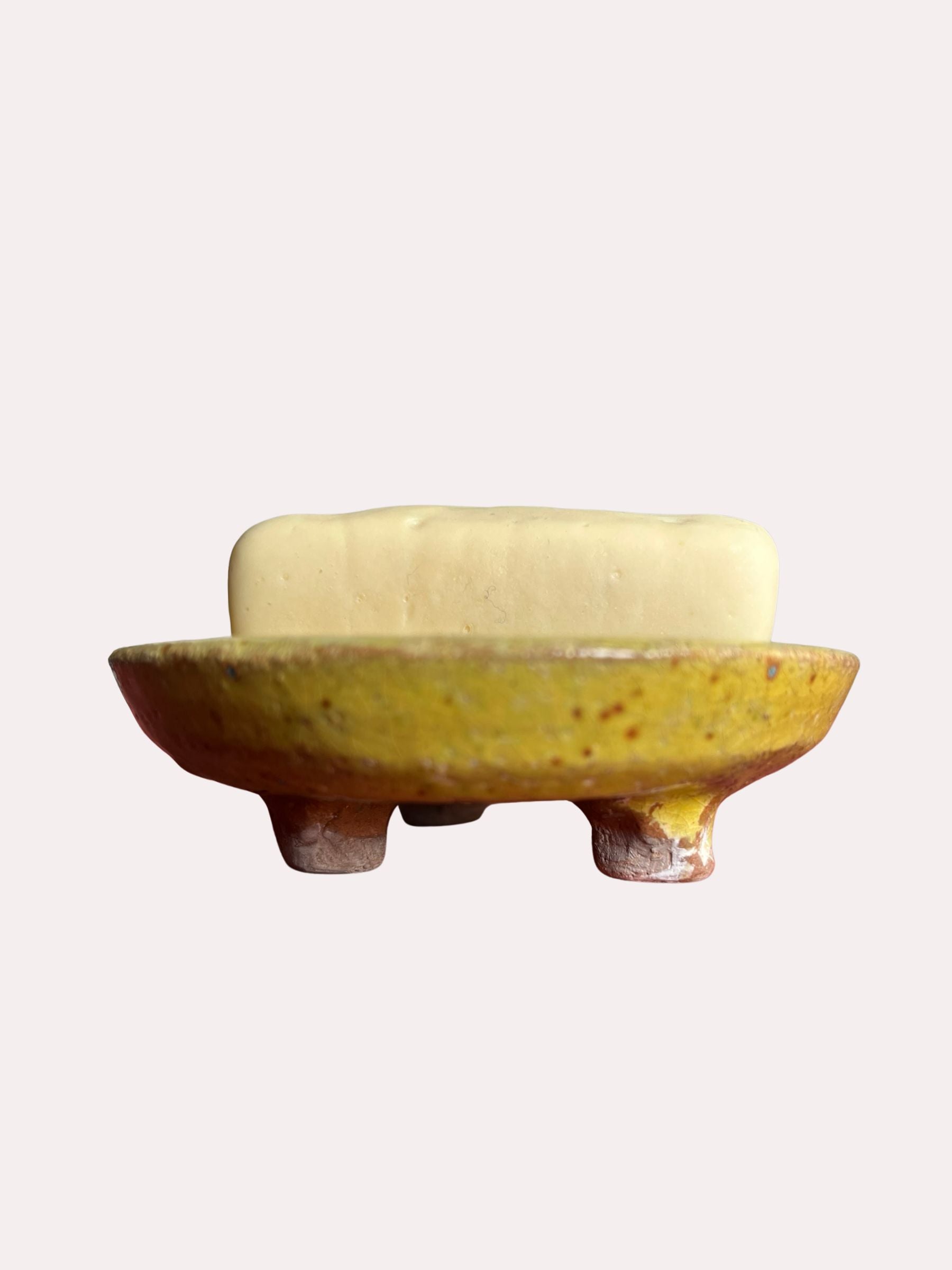 Yellow soap dish