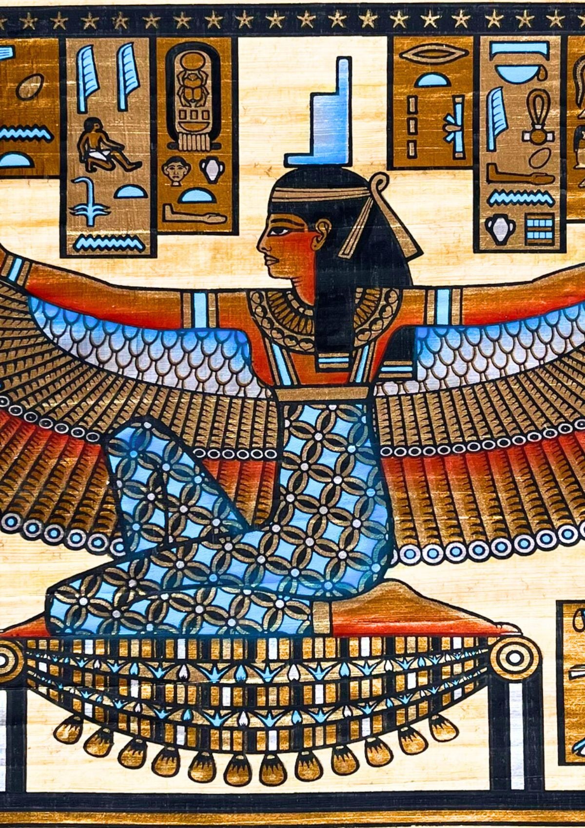 Papyrus égyptien de la Déesse Isis (40x60cm)