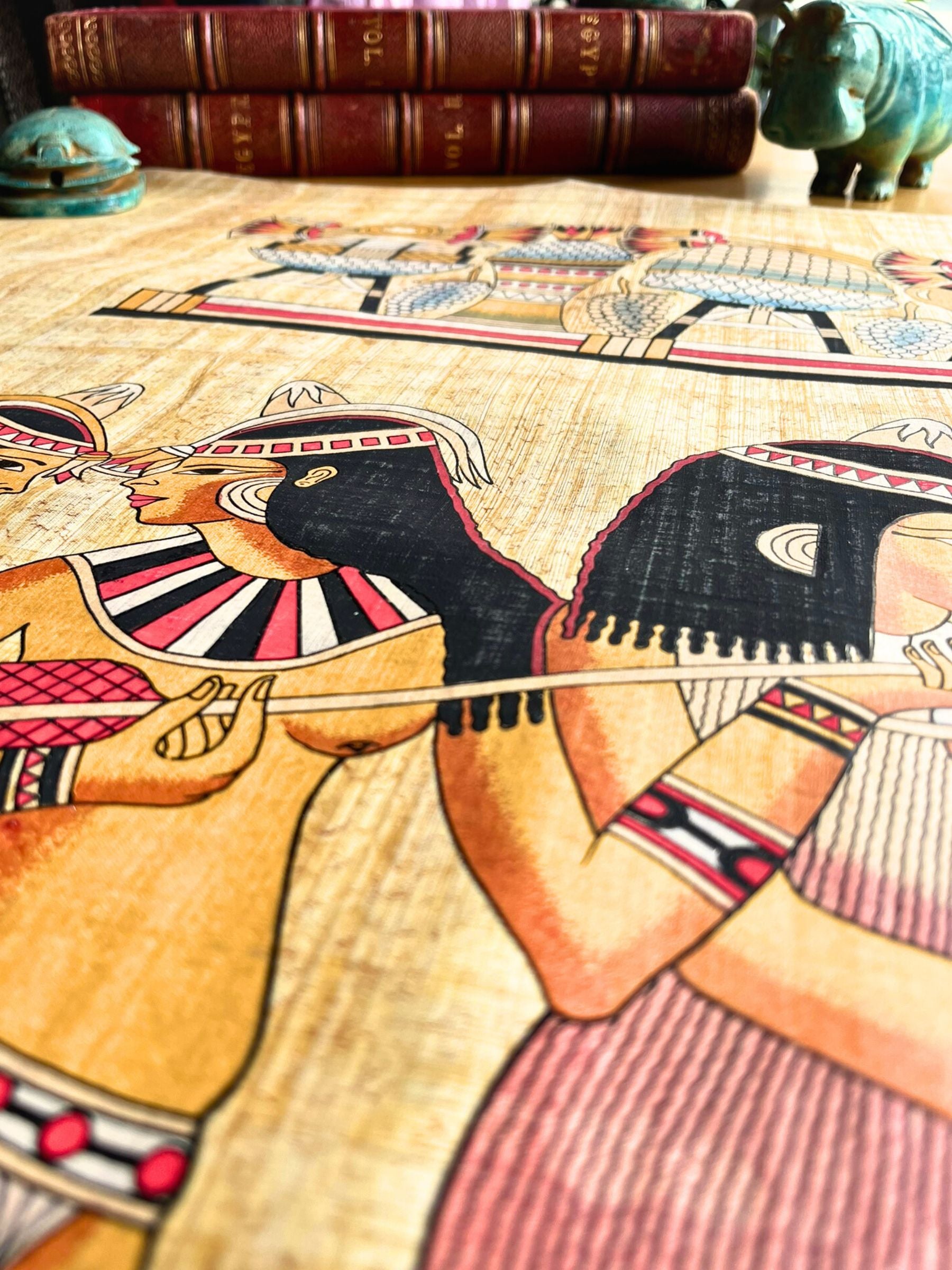 Egyptian papyrus The Musicians of the Nile (60 x 90 cm red and black version)
